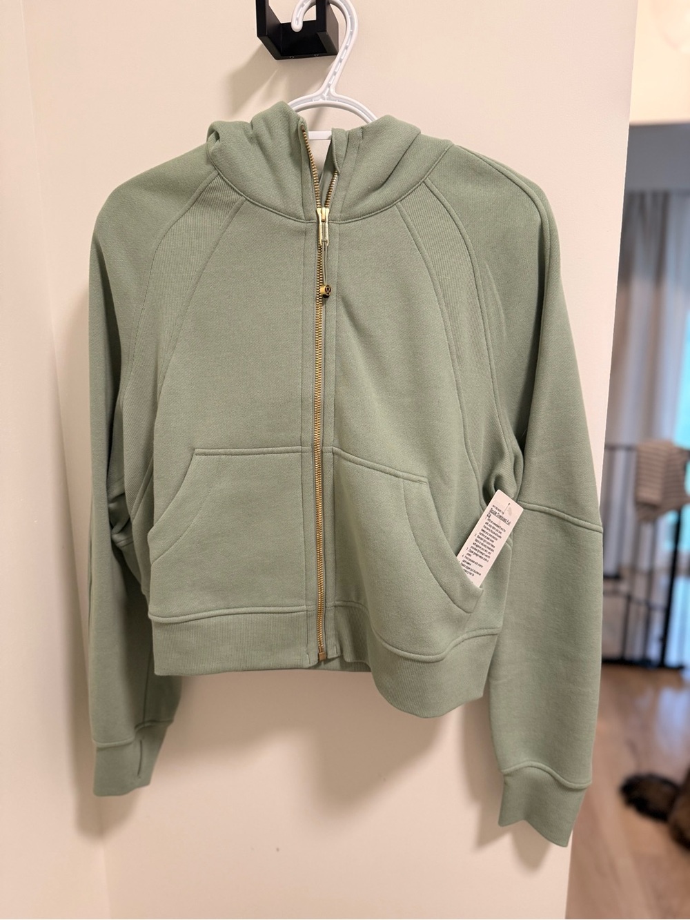 Lululemon Sage Green Zip-Up Hooded Sweatshirt